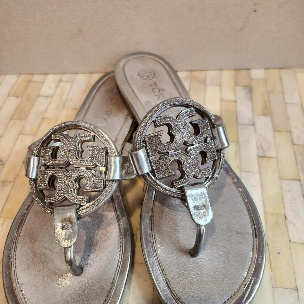 Tory Burch Miller Pavé Medallion Thong Sandals